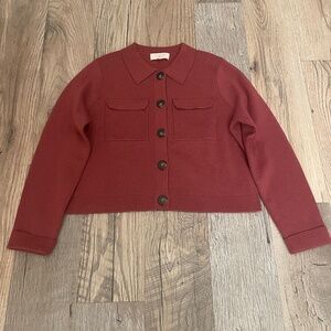 Worn once- Sezane Betty Merino Wool Sweater Jumper in Rosewood- Size Small